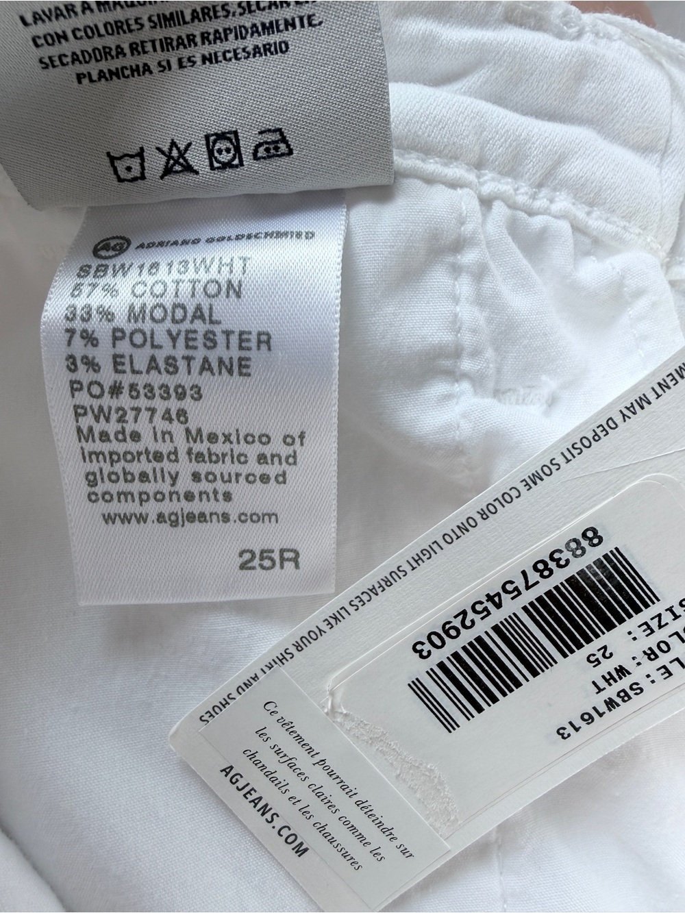AG Adriano Goldschmied The Caden Tailored Trouser White 25 NWT | Slim Chino - Picture 15 of 16